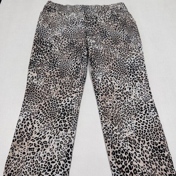 Chico's Brigitte Leopard Print Cropped Pants, Sz 2 - Picture 1 of 7